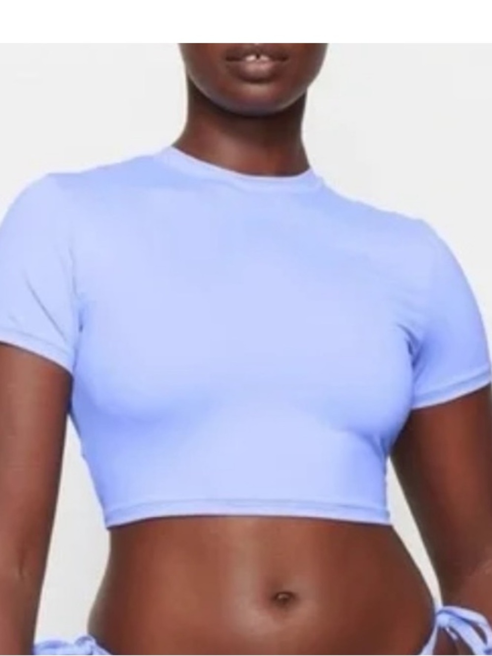 SKIMS Recycled Swim T-Shirt Tee Top Perwinkle Stretch Cropped Coverup 3X
